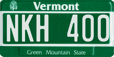 VT license plate NKH400