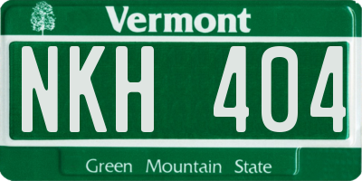VT license plate NKH404