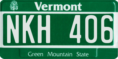 VT license plate NKH406