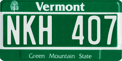 VT license plate NKH407