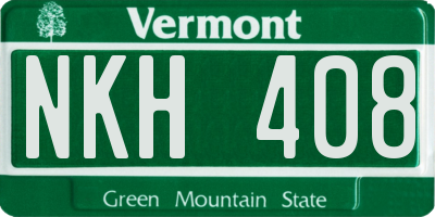 VT license plate NKH408