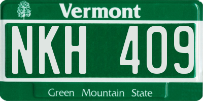 VT license plate NKH409
