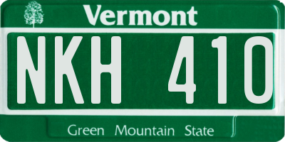 VT license plate NKH410