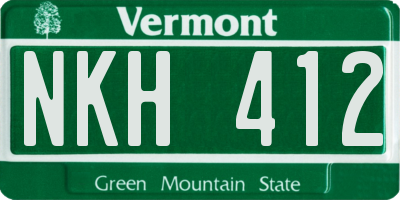 VT license plate NKH412