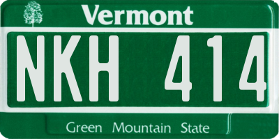 VT license plate NKH414