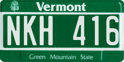 VT license plate NKH416