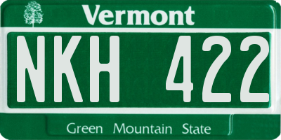 VT license plate NKH422