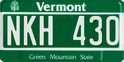 VT license plate NKH430