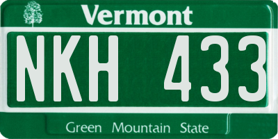 VT license plate NKH433