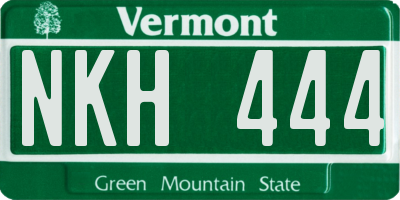 VT license plate NKH444