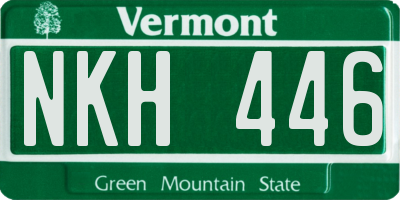 VT license plate NKH446