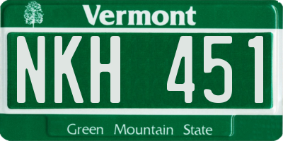 VT license plate NKH451