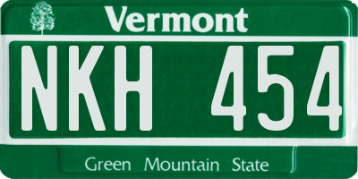 VT license plate NKH454