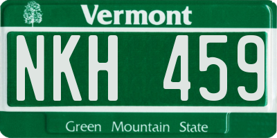 VT license plate NKH459