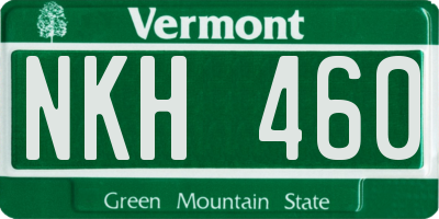 VT license plate NKH460