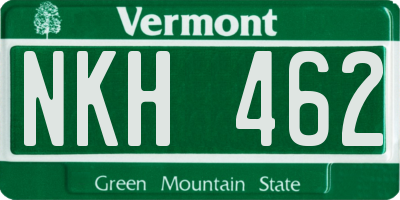 VT license plate NKH462