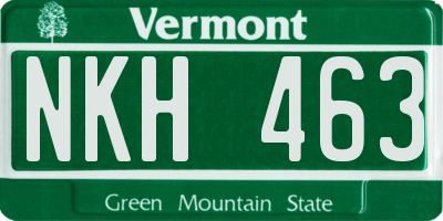 VT license plate NKH463