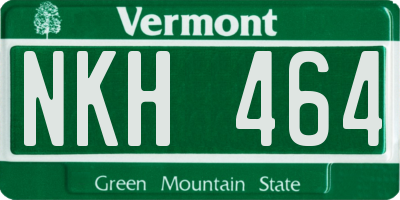 VT license plate NKH464