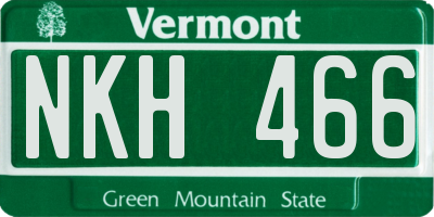 VT license plate NKH466