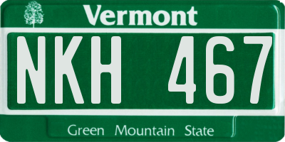 VT license plate NKH467