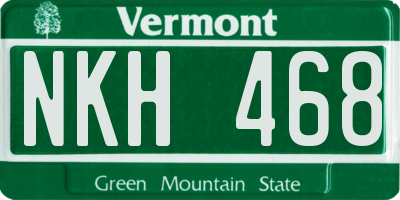 VT license plate NKH468