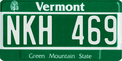 VT license plate NKH469