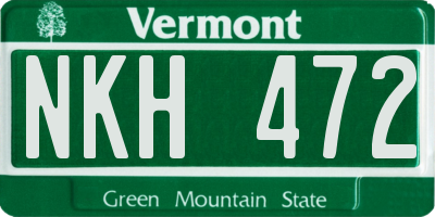 VT license plate NKH472