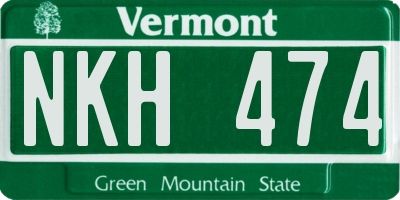 VT license plate NKH474