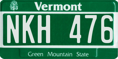 VT license plate NKH476