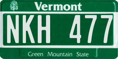 VT license plate NKH477