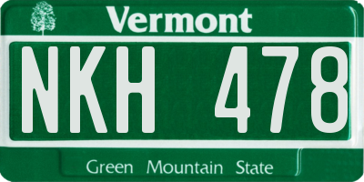 VT license plate NKH478