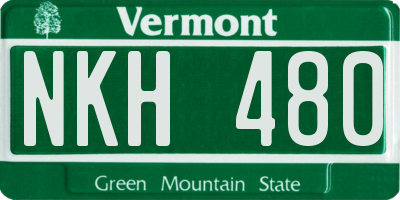 VT license plate NKH480
