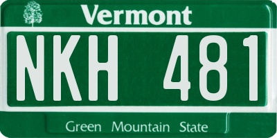 VT license plate NKH481