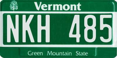 VT license plate NKH485
