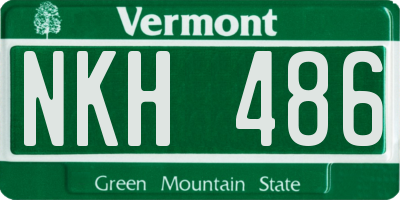 VT license plate NKH486