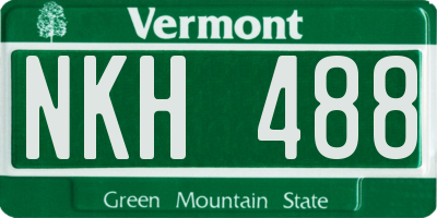 VT license plate NKH488