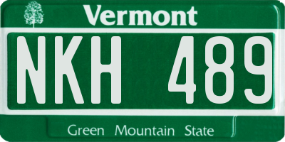 VT license plate NKH489