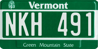 VT license plate NKH491