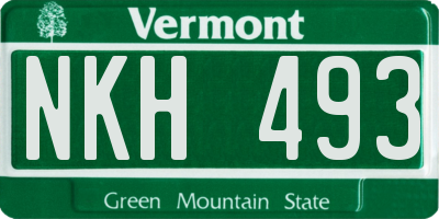 VT license plate NKH493