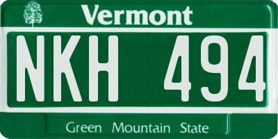 VT license plate NKH494
