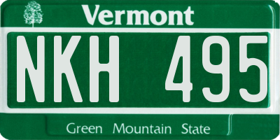 VT license plate NKH495