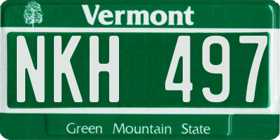 VT license plate NKH497
