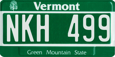 VT license plate NKH499