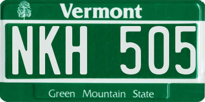 VT license plate NKH505