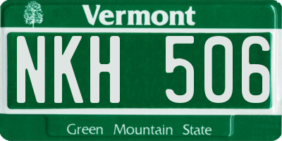 VT license plate NKH506