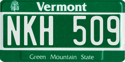 VT license plate NKH509
