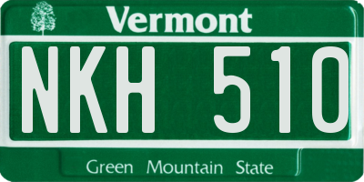 VT license plate NKH510