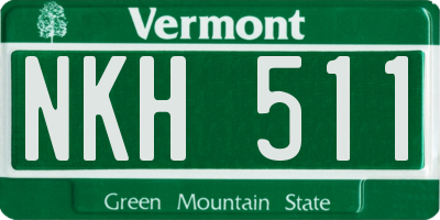 VT license plate NKH511