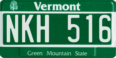 VT license plate NKH516