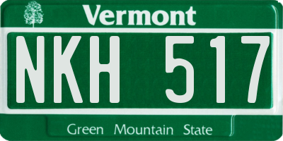 VT license plate NKH517